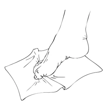 Towel grab for intrinsic foot muscle strengthening